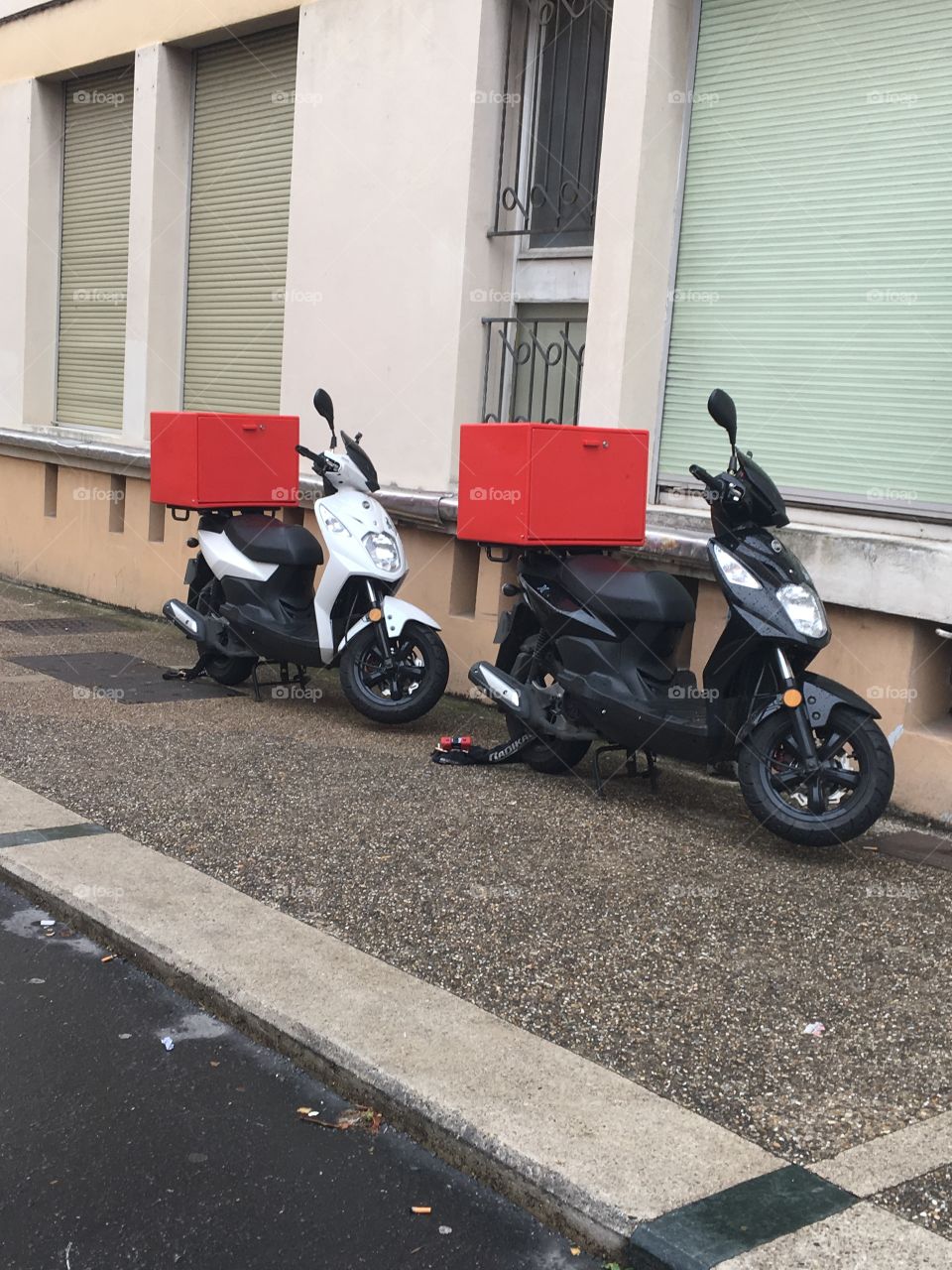 Motor scooter pizza deliveries