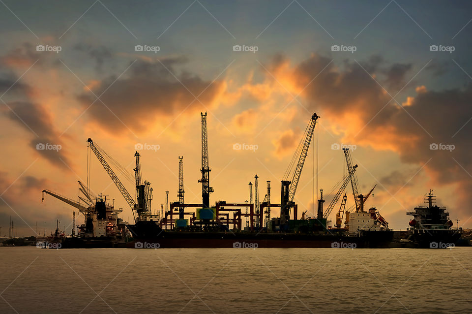 sunset at perak narbour