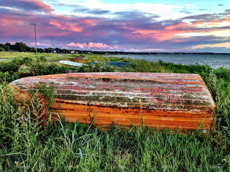 Boat on grass