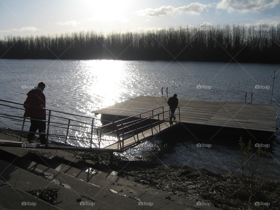 sunset over Tisa river