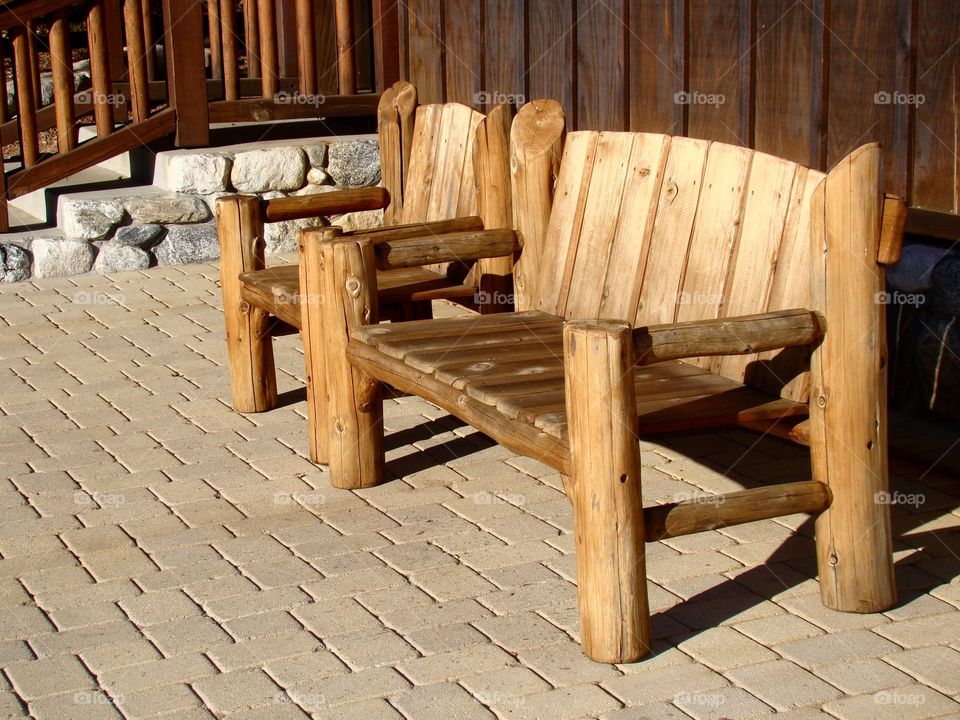 Wood bench