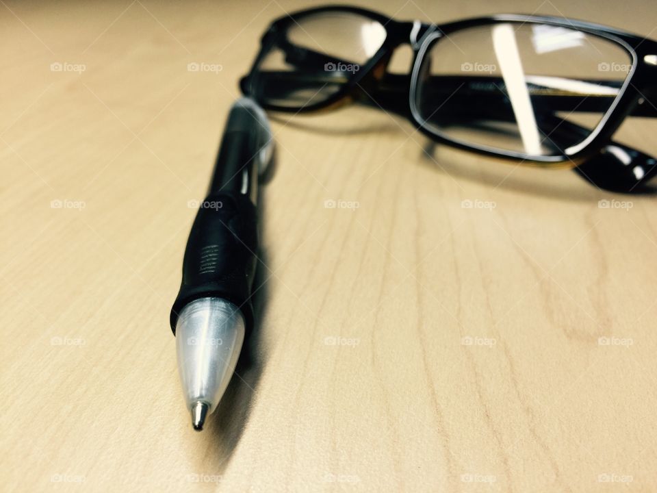 Intellectual spec and pen  . Writers need 