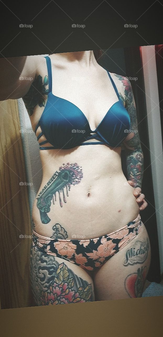bikini with tattoos