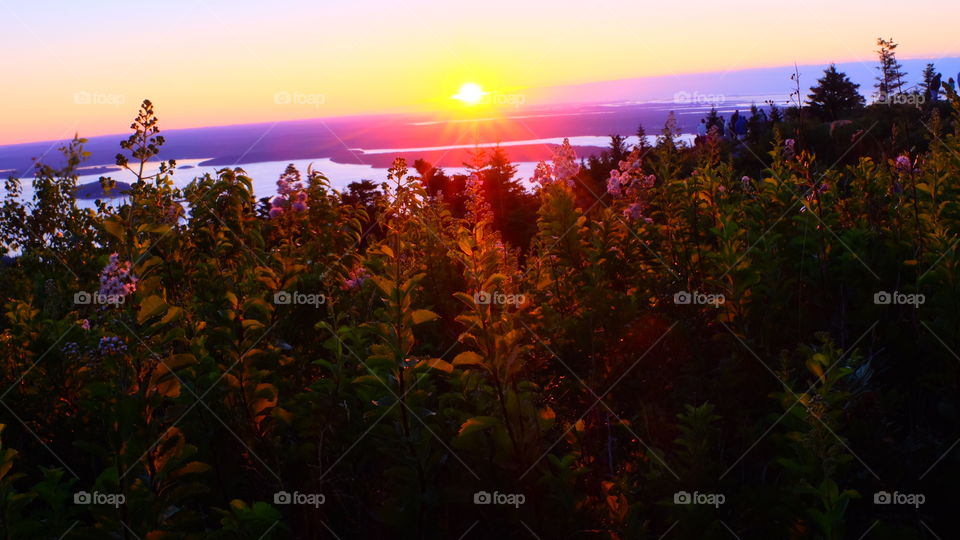Sunrise on Cadillac mountain- Acadia National Park - Maine