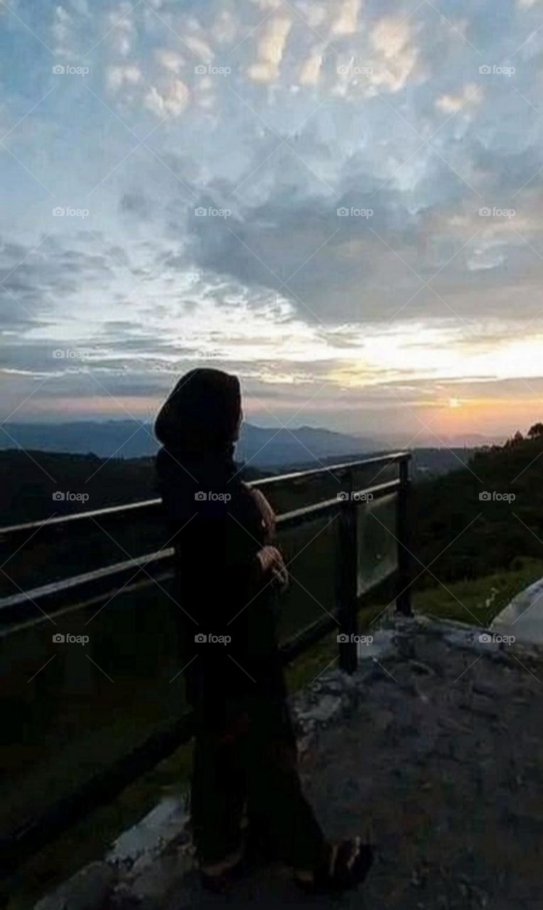 August 15th 2023 India. A beautiful and attractive view of the sunset.