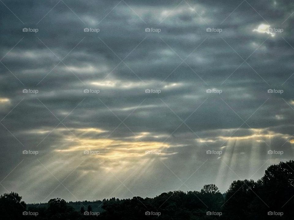 Beautiful aurora on the golden hour.