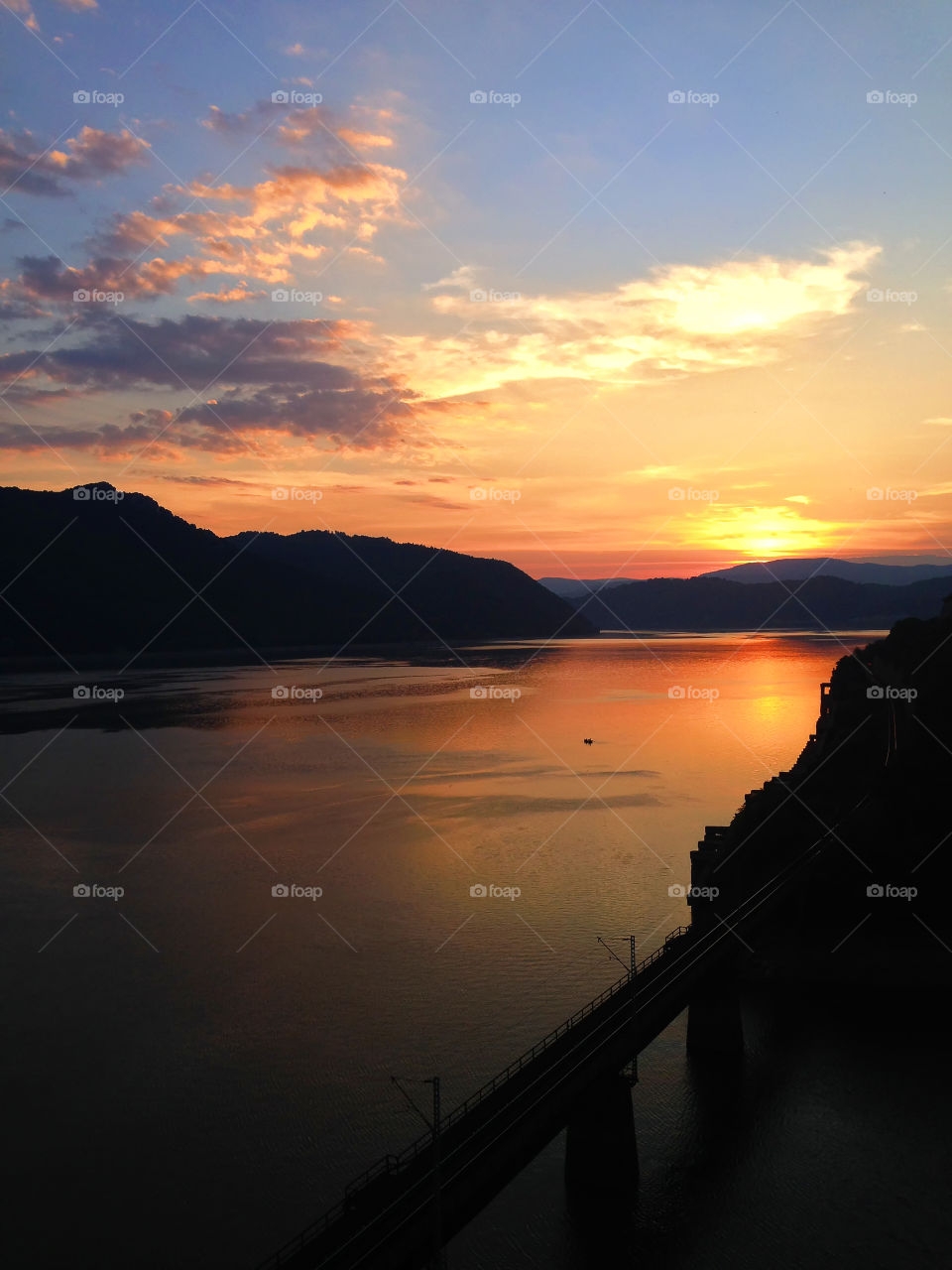 Sunset in the Danube