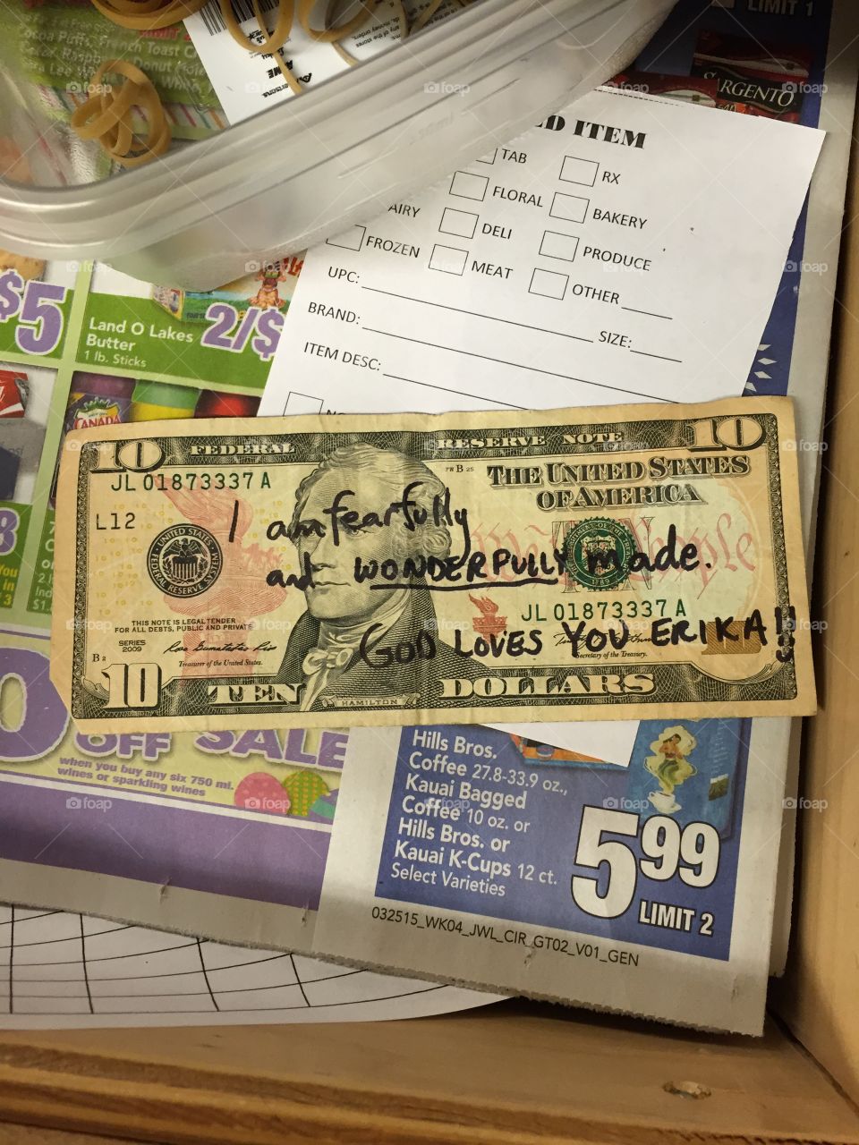 Weird cash. Something I found in my drawer at work