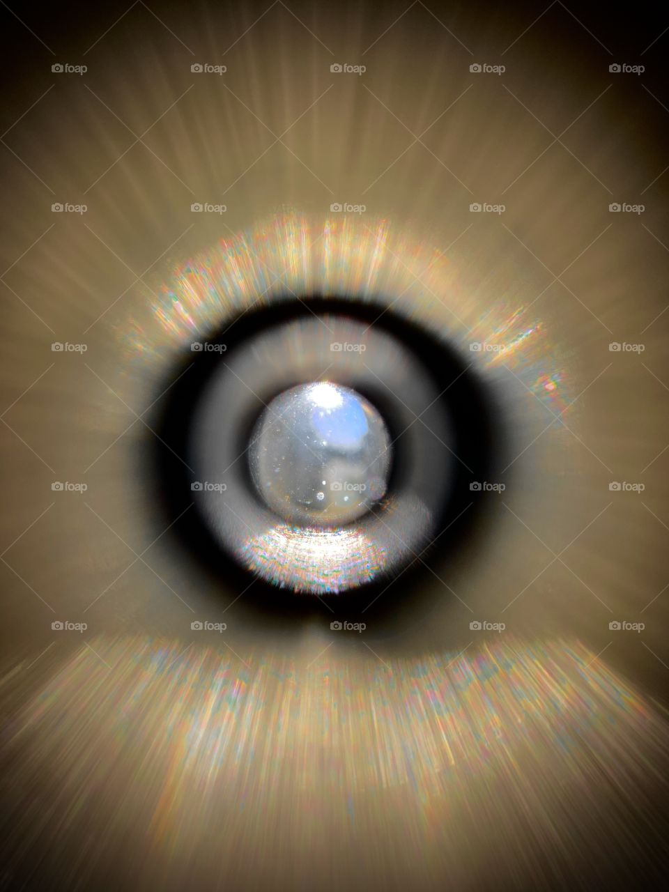 View through a front door peephole