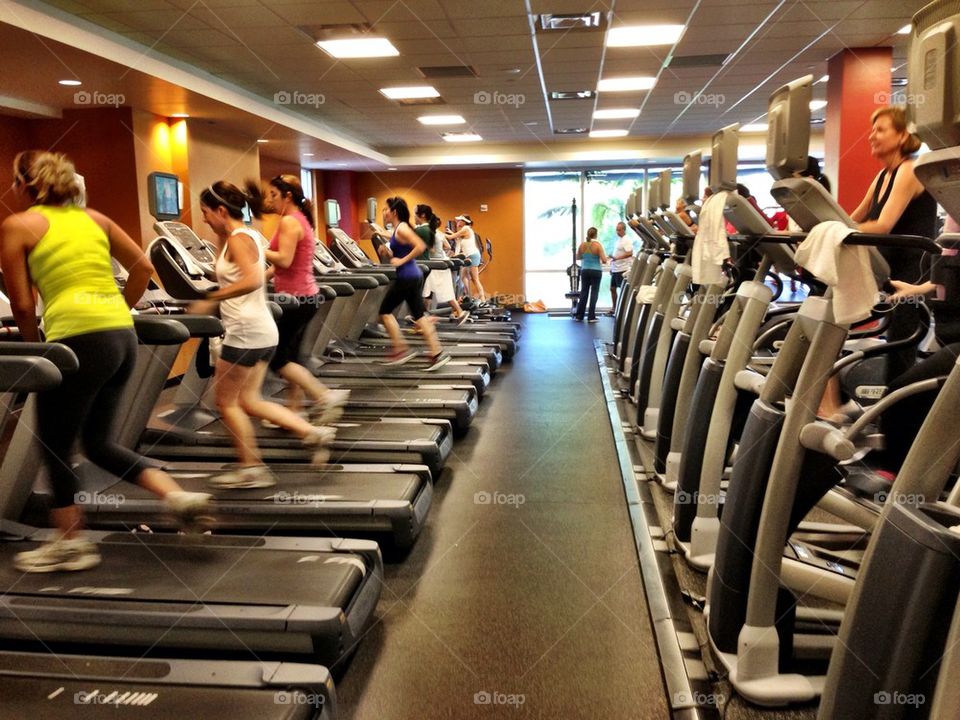 People walking in thread mill in a gym