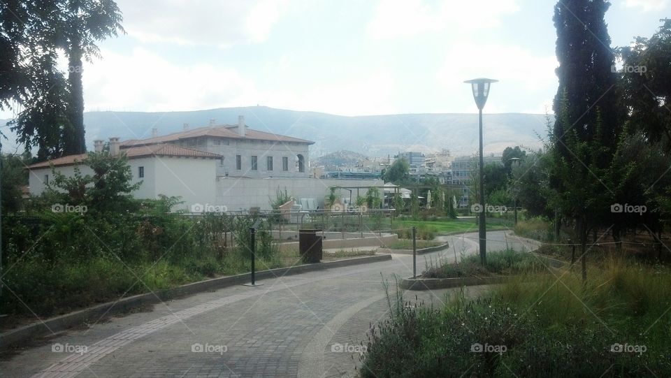 Path to Academy of Aristotle, Athens, Greece.
