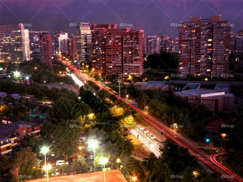 Night Lights in Santiago Chile long exposure 