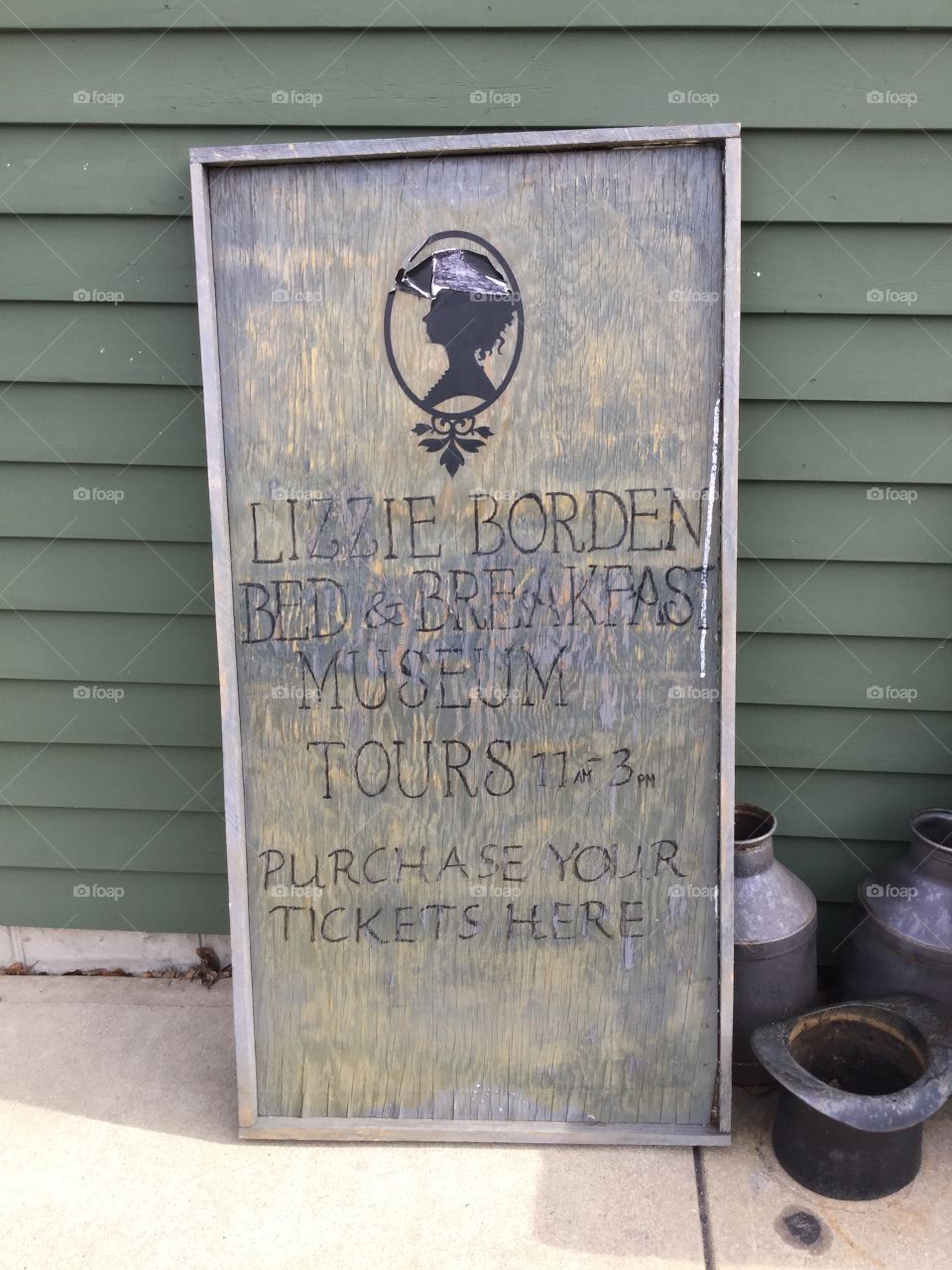Lizzie Borden Bed and Breakfast sign.