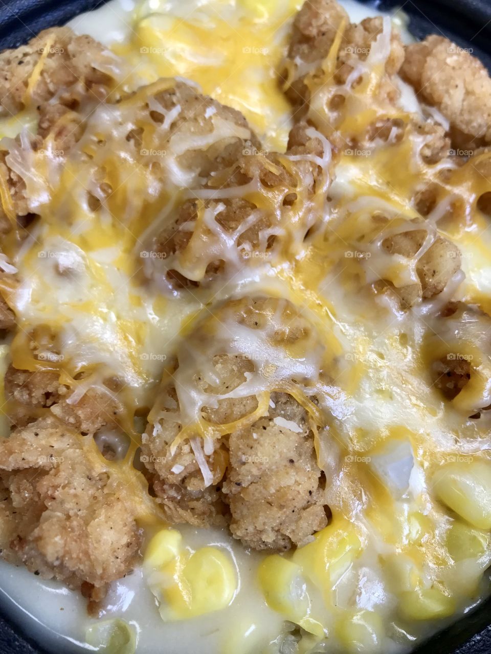 Chicken mashed potato bowl with cheese 