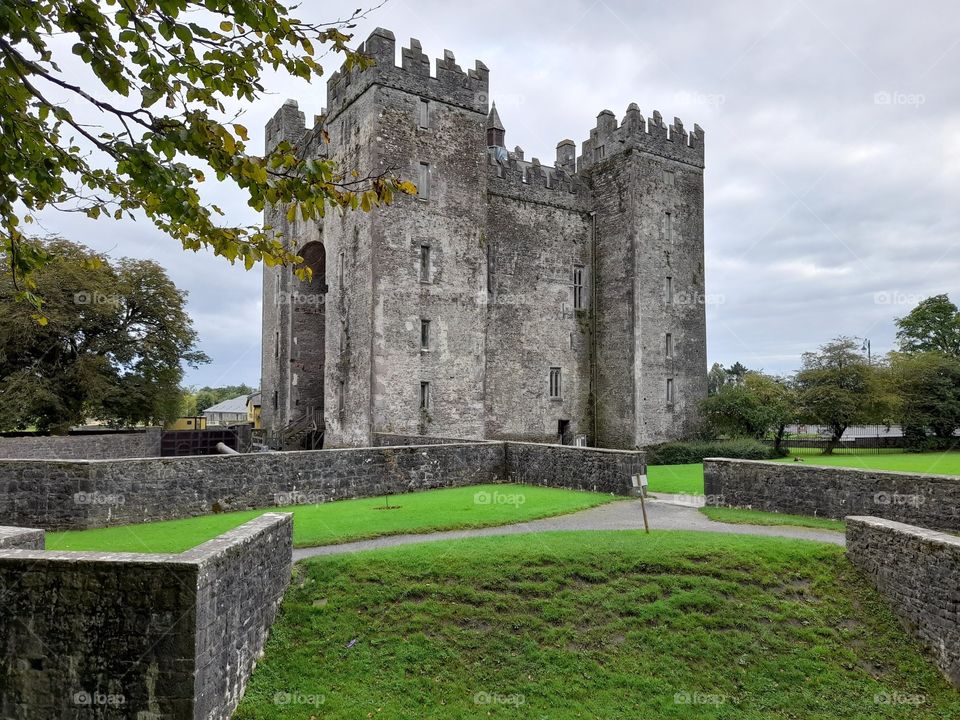 Beautiful castle in Summer, historic Ireland, stone building