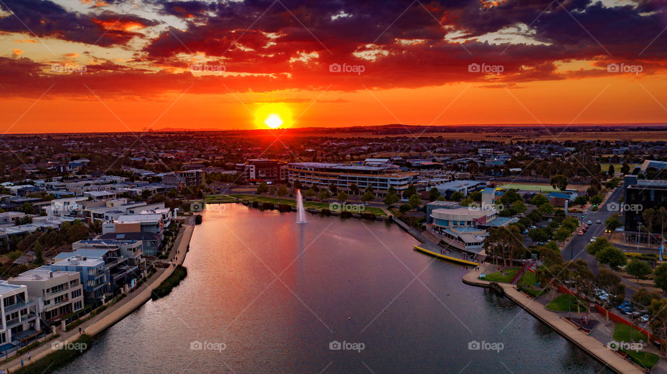 Sunset Over The Lake