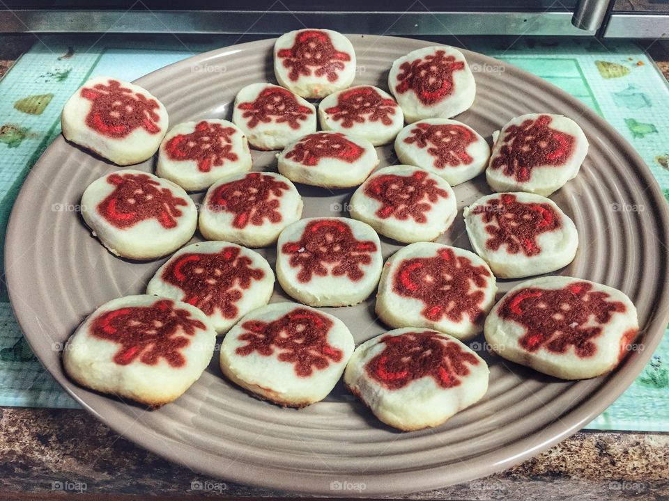 Yummy Christmas cookies cooking off just waiting to be eaten! 