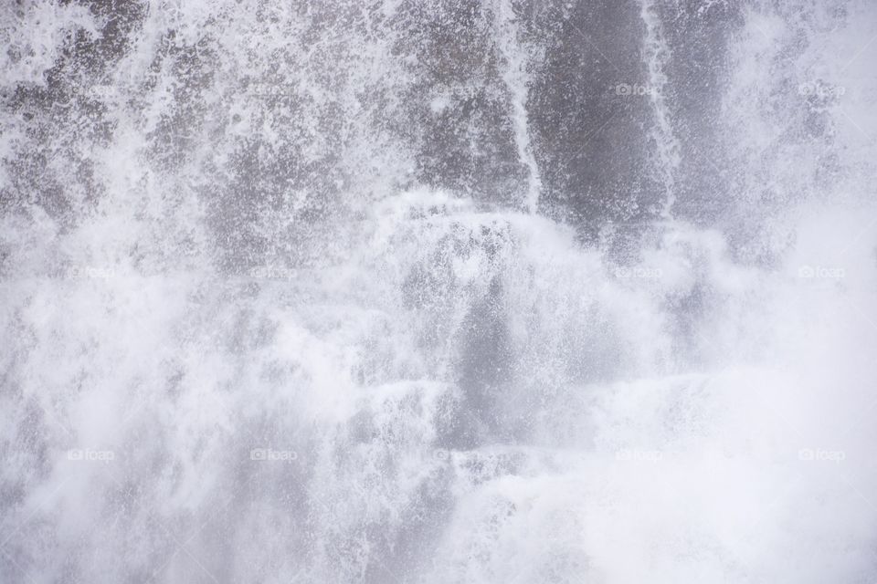 Water rushes down the falls 