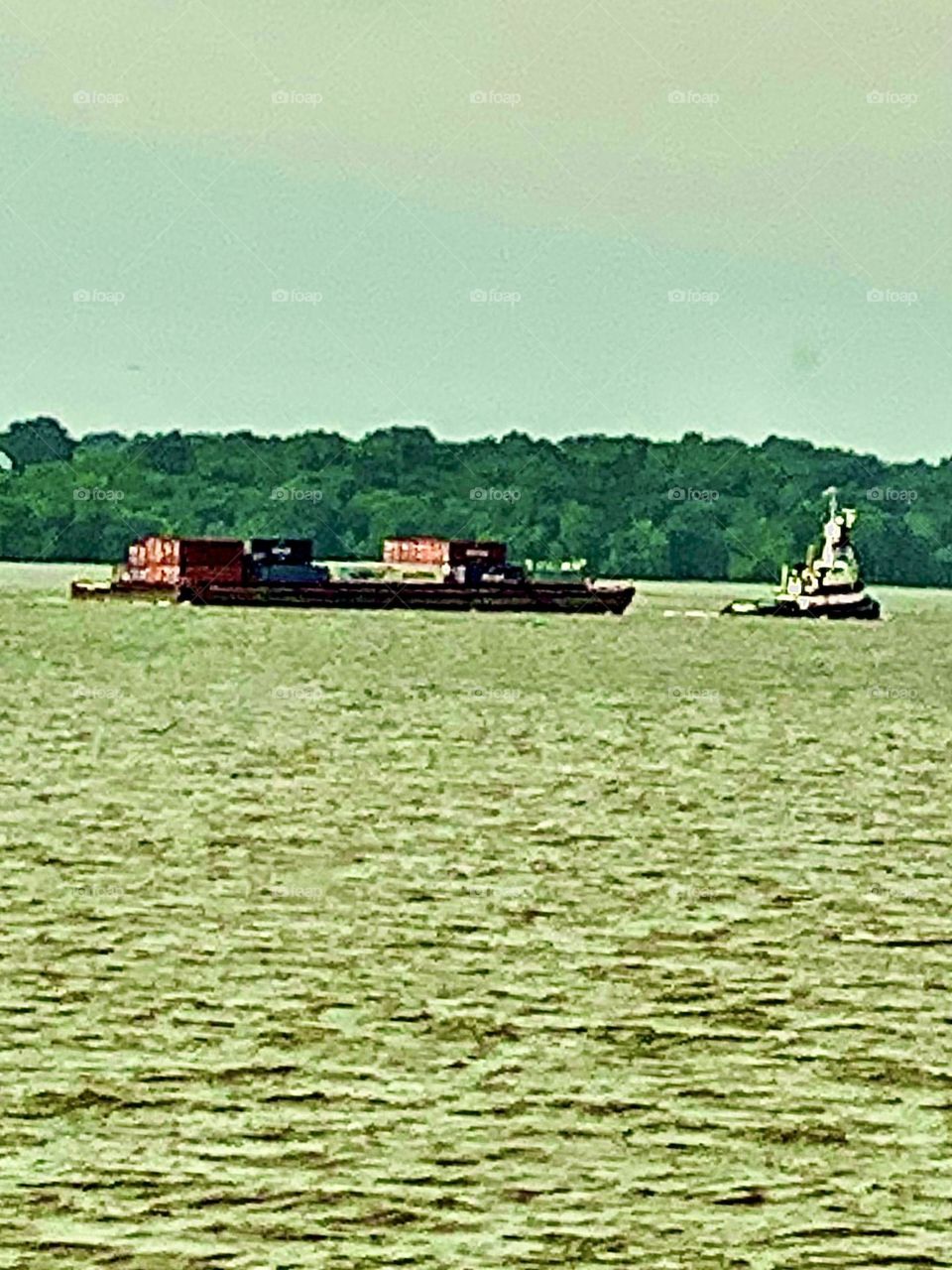 Tugboat and barge 