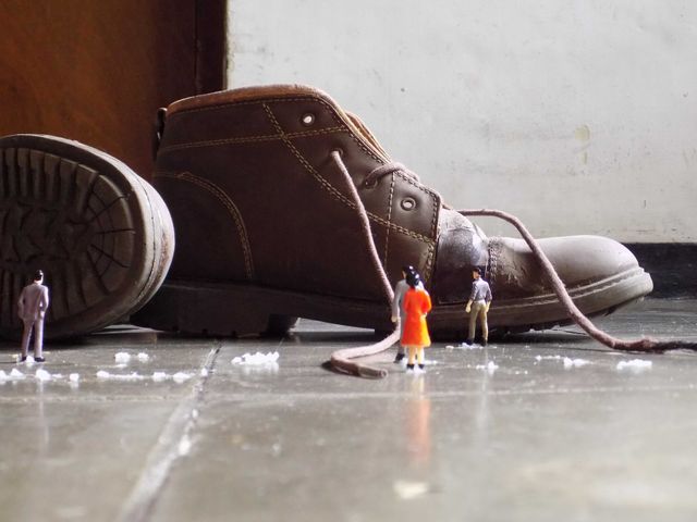 Lilliput world, giant lord's shoes