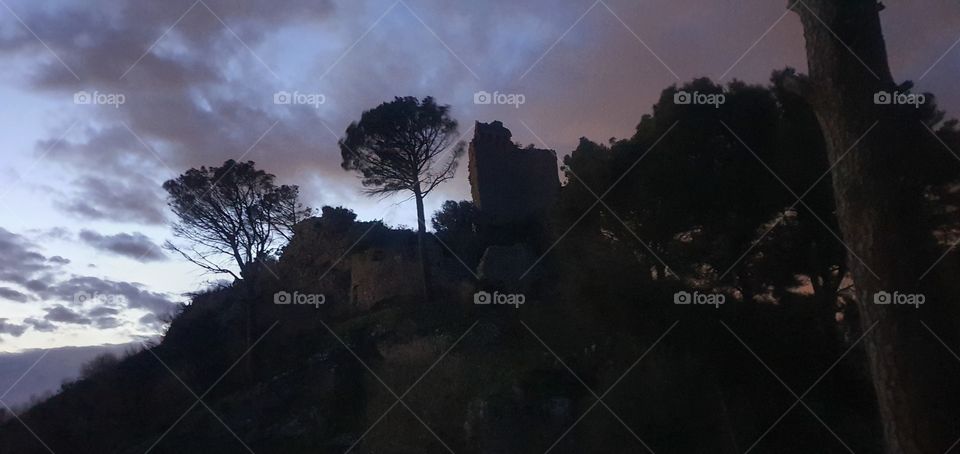 castello sarno italy by night