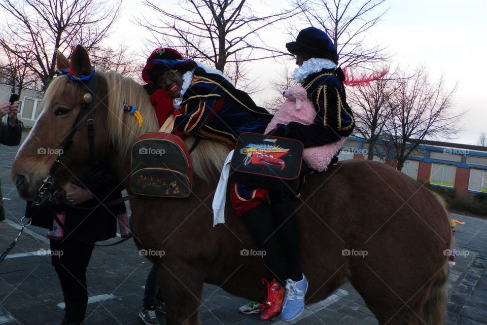 Zwarte pieten (black piets)  a tradition in holland with sinterklaas