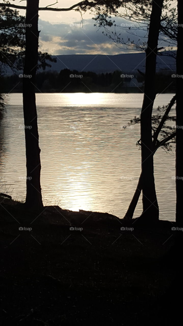 sunset on the lake