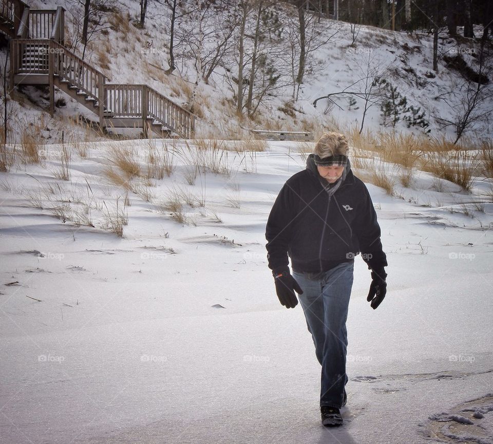 Skating on frozen sand
