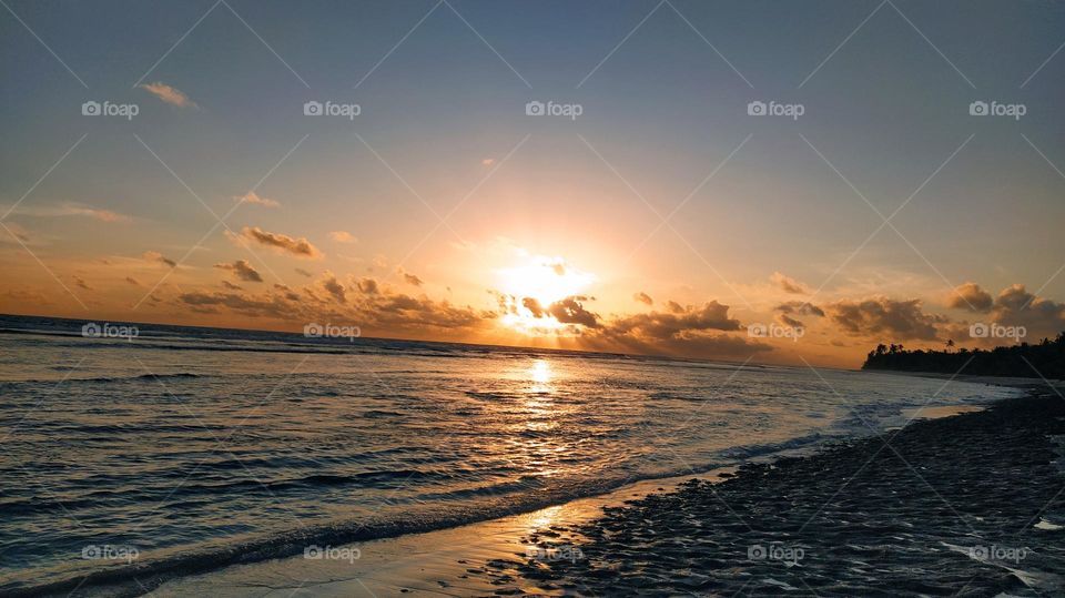 a picture of beautiful sunset in Maldives