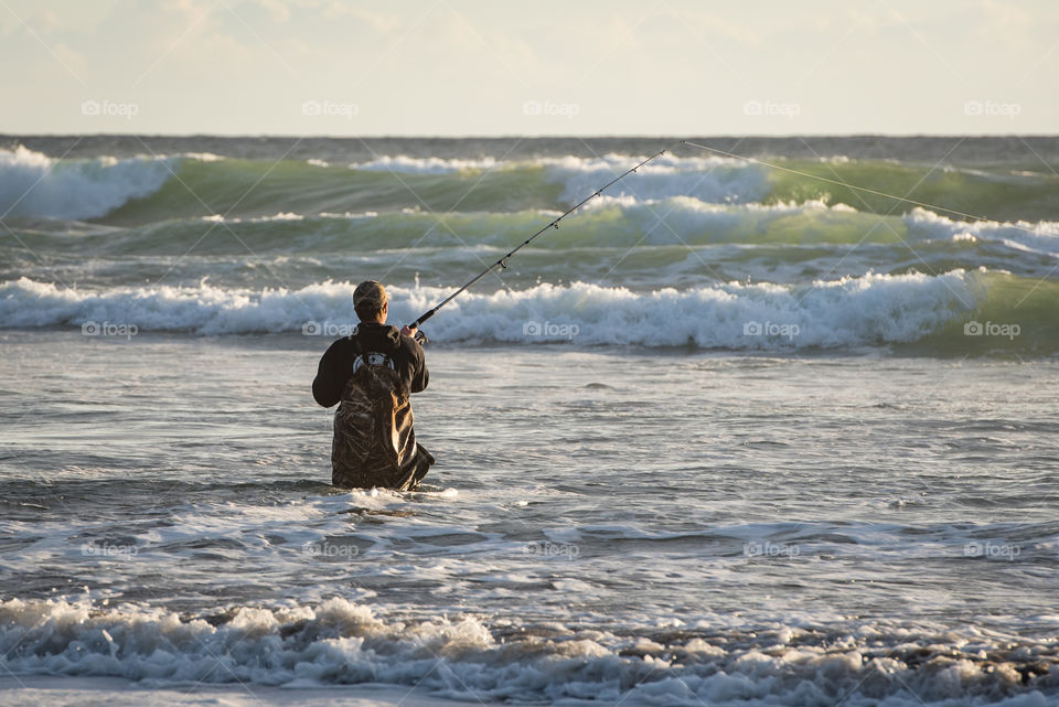 Evening fisherman