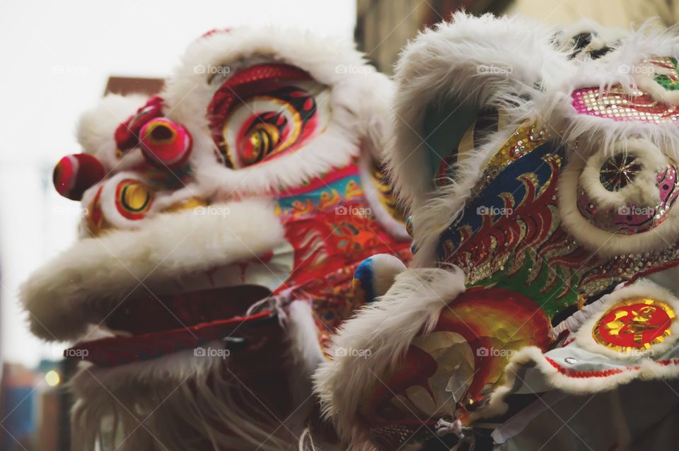 Chinese New Year Lion Dance Traditional Costume 