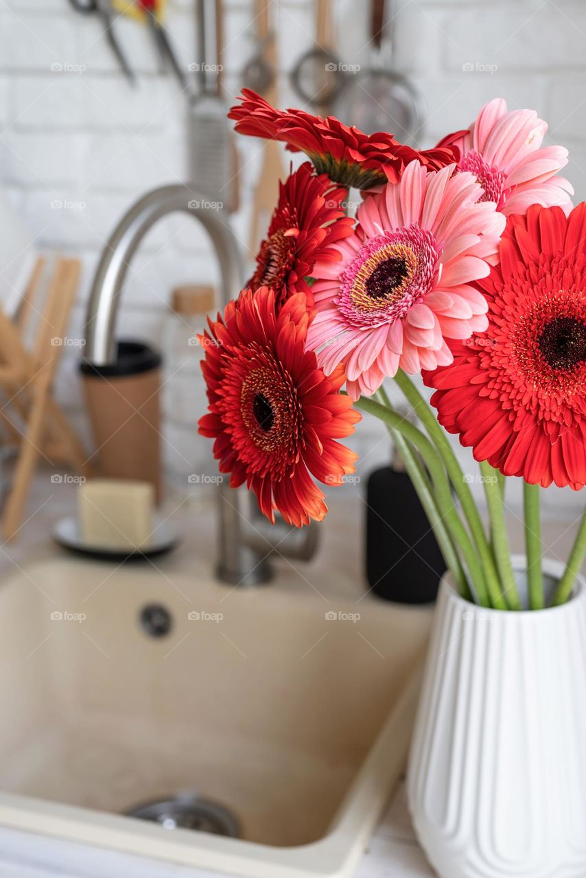 beautiful flowers in the vase