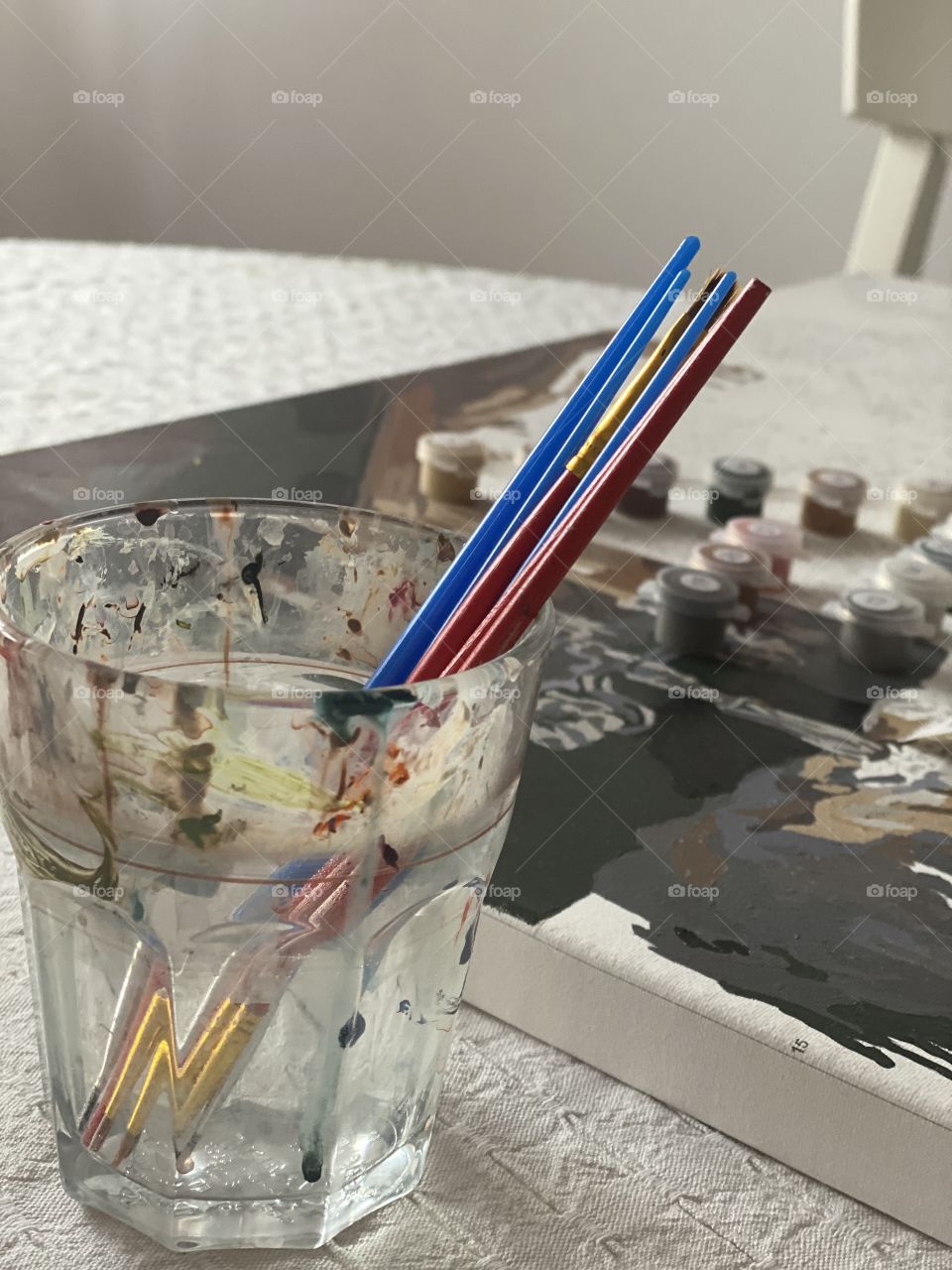 Brushes in water