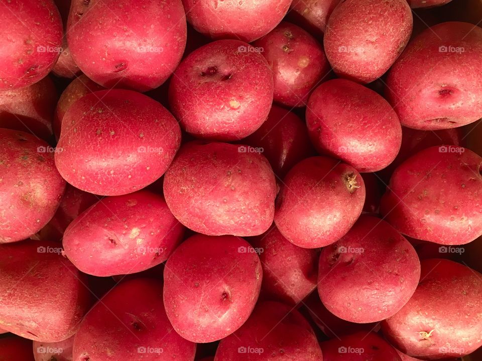 Full frame of red potatoes