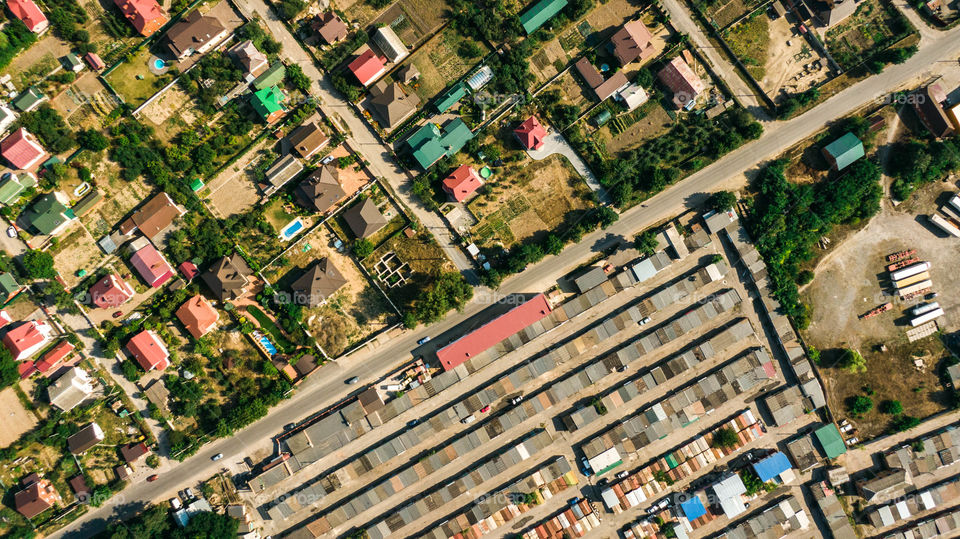 Rich and poor on the different sides of road 