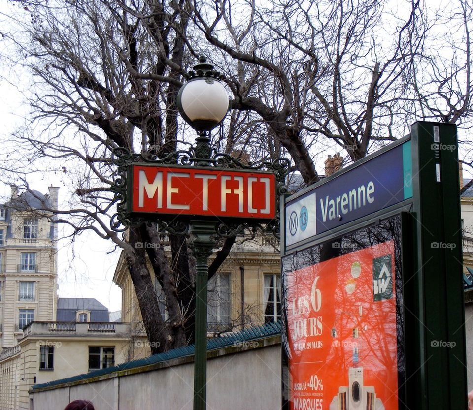 Metro tube station Paris