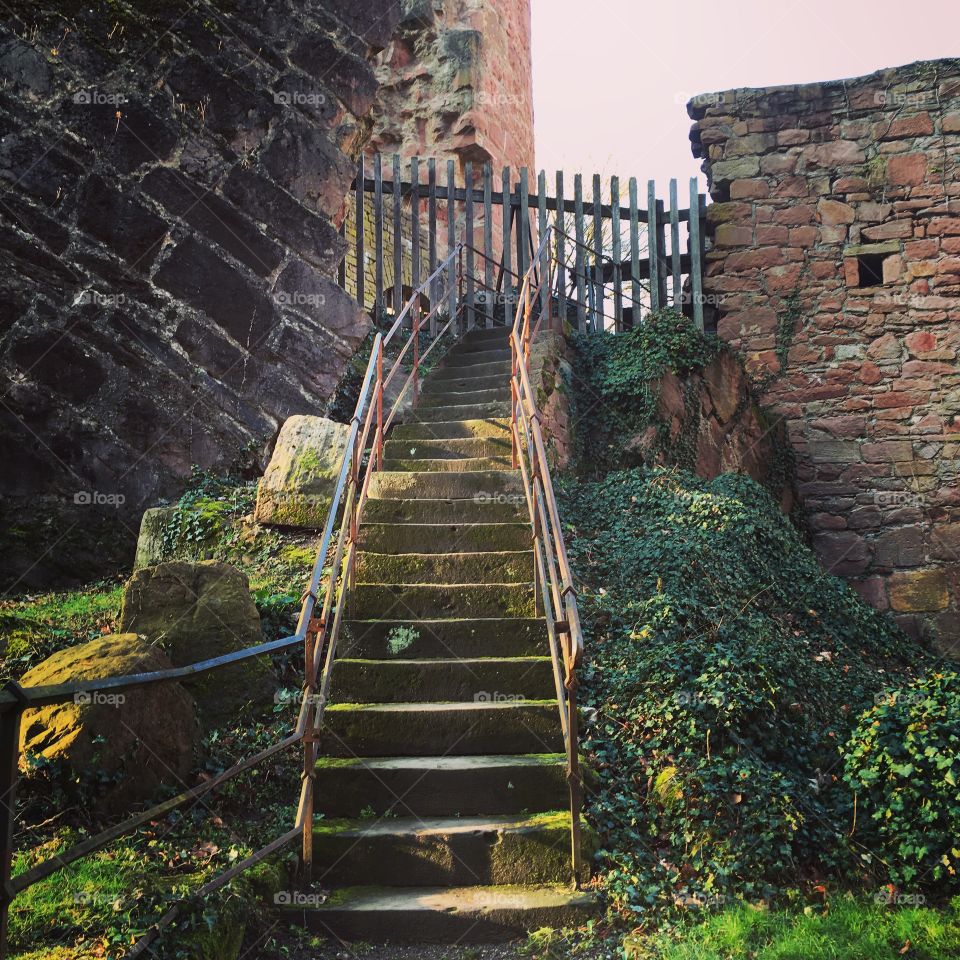 Castle stairs, Heidelberg, Germany