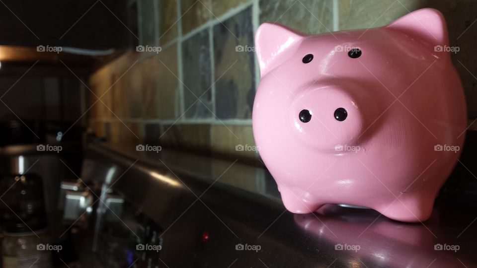 pig bank on the stove