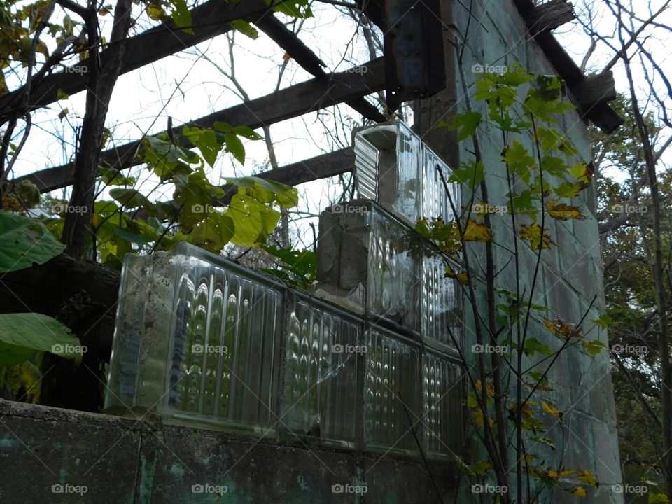 glass blocks broken window