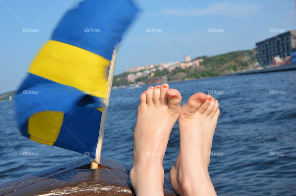 Relax on the boat during a trip in Stockholm