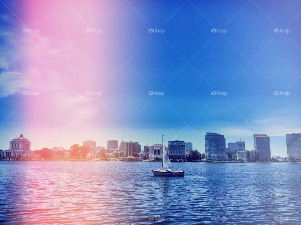 Sailing lake Merritt. Oakland, CA