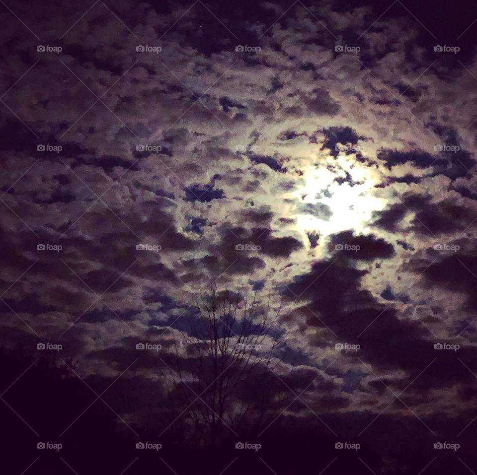 Moon and Clouds, New York