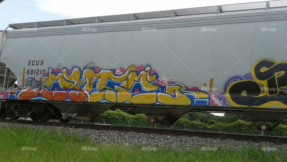 graffiti on tour. graffiti on a train