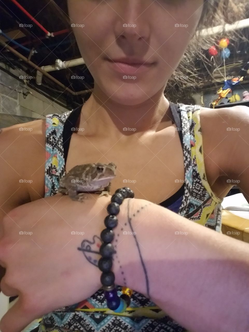a girl and her toad