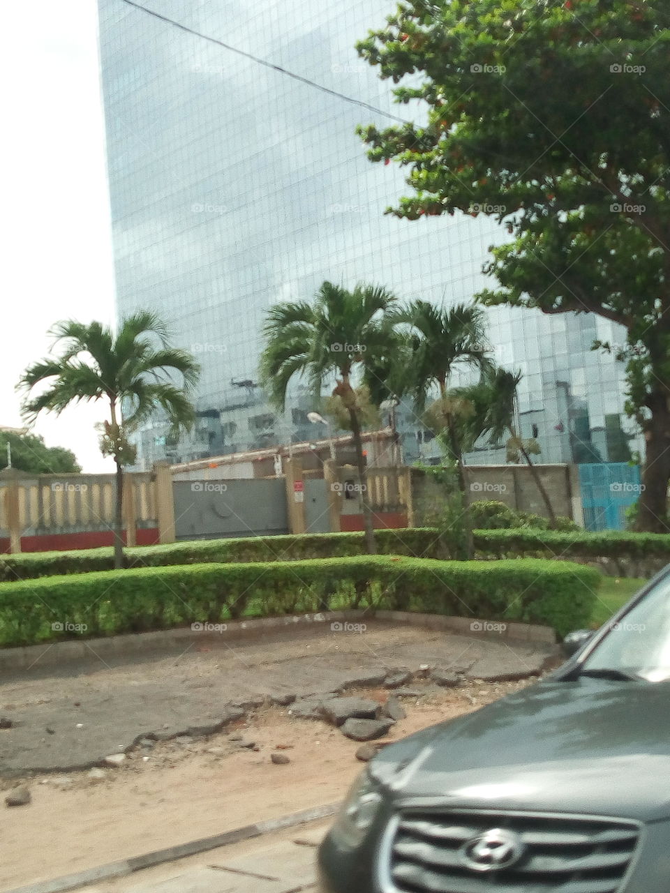 a rea view of the Central Bank of Nigeria, Lagos State with good landscape all around. the pictures are all taken in Uber in Lagos State.