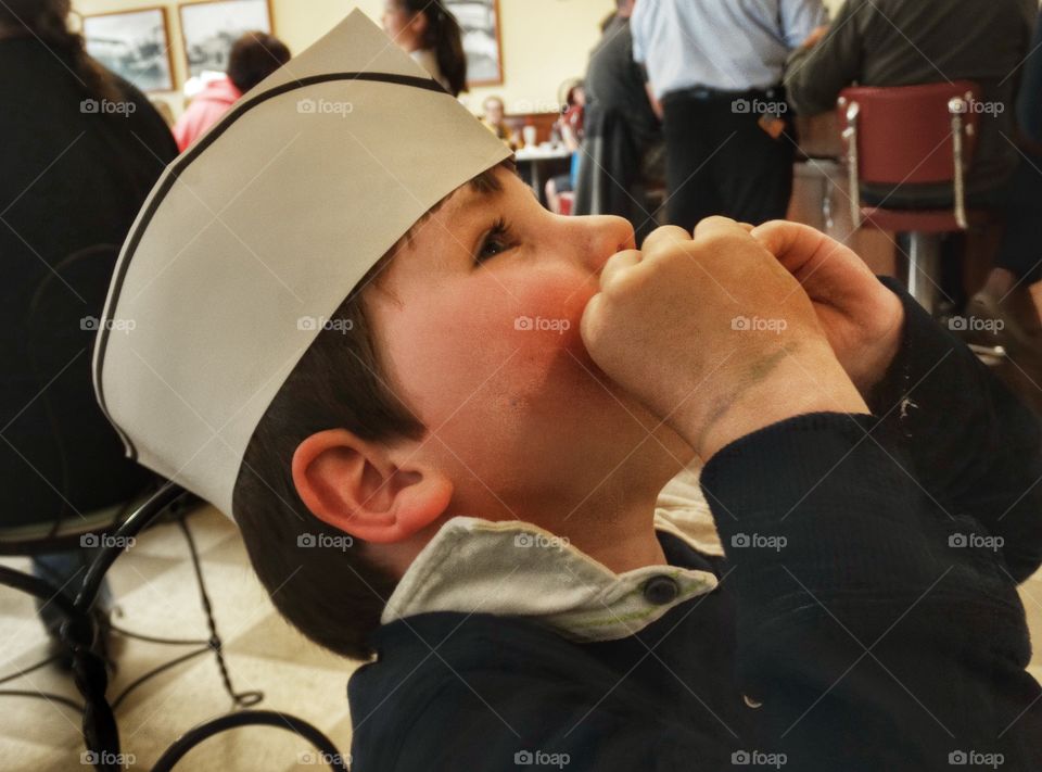 Little Boy Eating Dessert