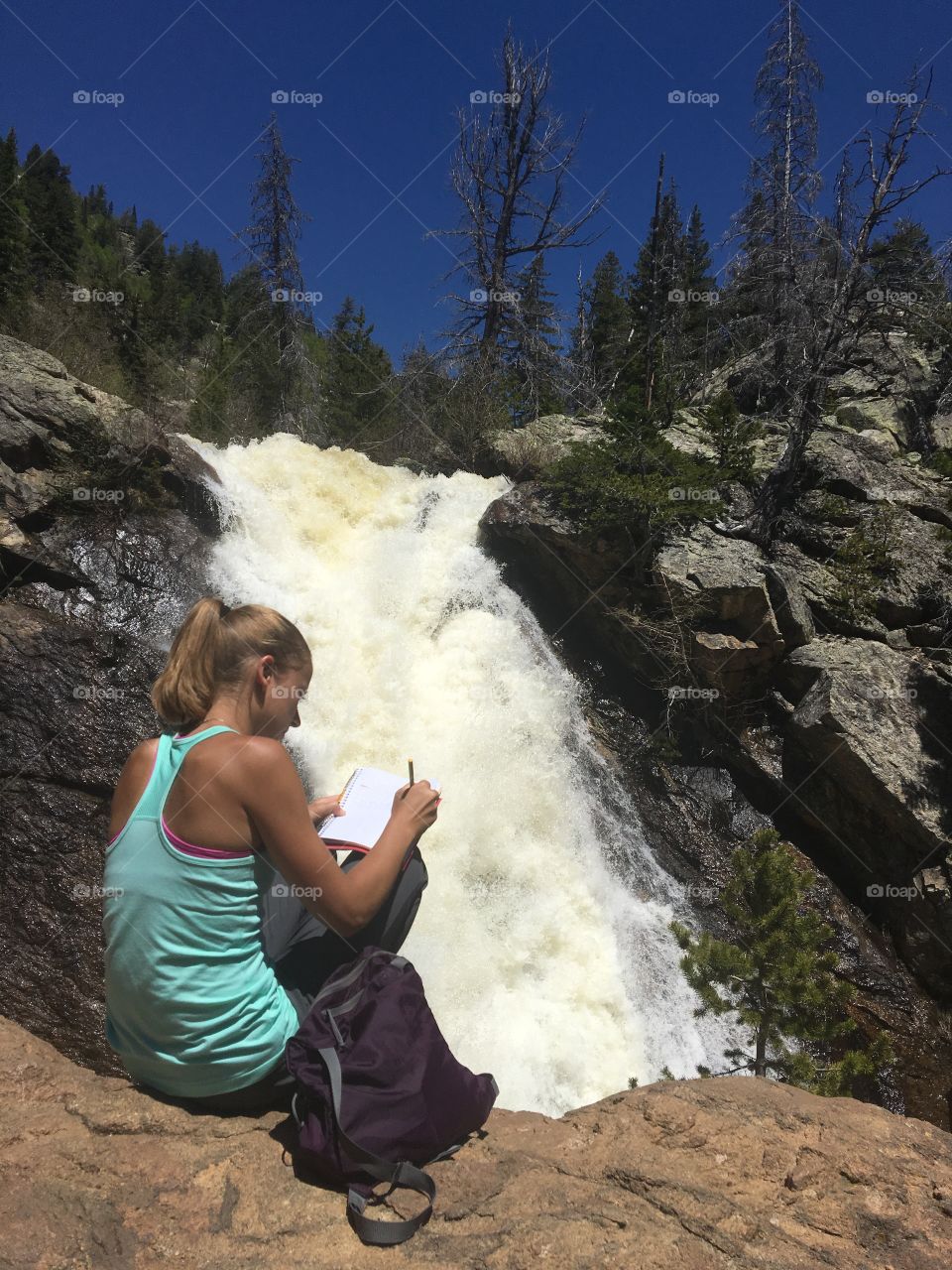 Someone kindly sent me picture after unknowingly snapping it, so happy they did. Upper Fish Creek Falls, steamboat Springs, CO