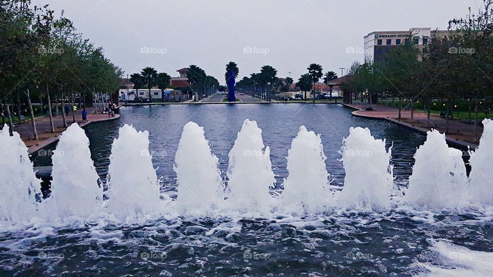 Fountains in city