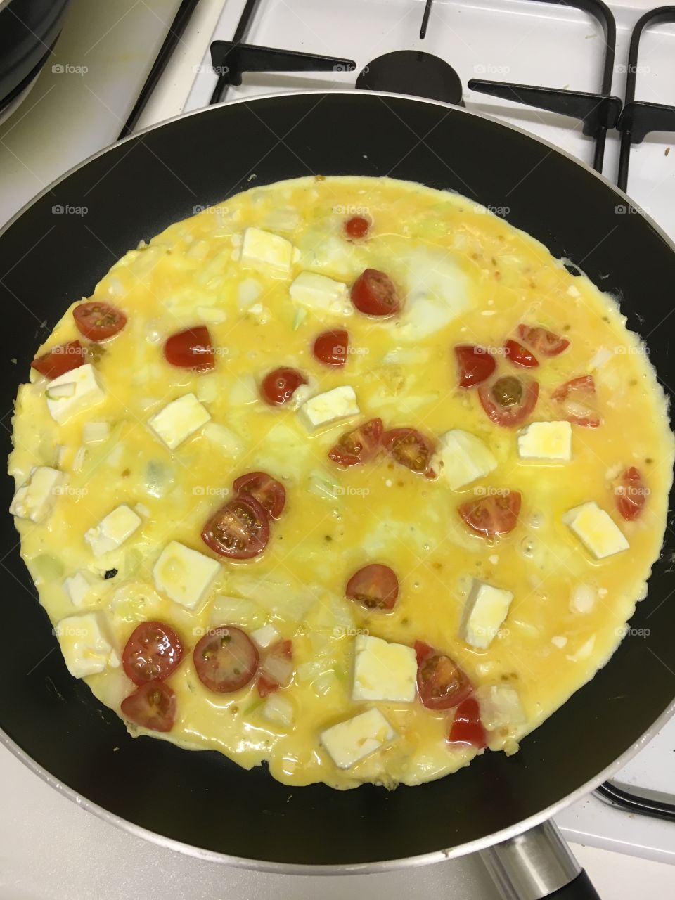 Omelette in the making 