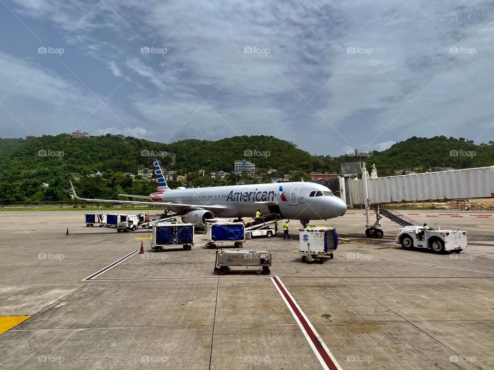 American Airlines Airbus A321 at Sangster International Airport (MBJ) in Montego Bay Jamaica 